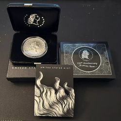 230th Anniversary Flowing Hair Silver Dollar 