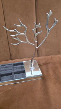 Silver Tree Jewelry Organizer with Tray