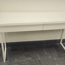 Modern White High Gloss End Table with Glass Top – 2 Drawers