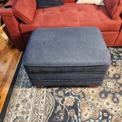 Blue Storage Ottoman