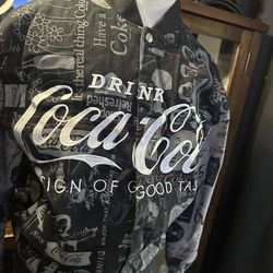 Coke Cola Black Jacket Embroidery Medium