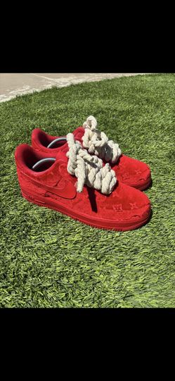 LV red Nike Air Force 1