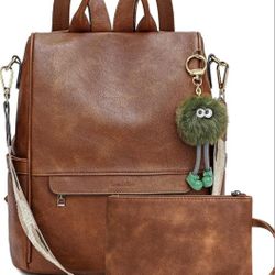 Convertible Leather Backpack/Purse & Wristlet Set