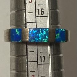 Vintage Sterling Silver Ring Nice Blue Stones Size 6