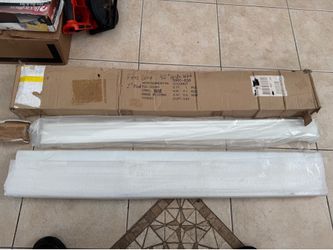 Faux Wood White Blinds 46 1/2” x 58” New, just opened box for pictures