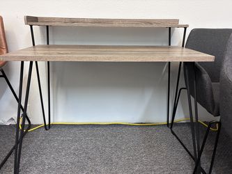 minimalist wooden computer desk