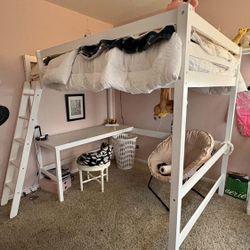 FULL SIZE WOODEN LOFT BED