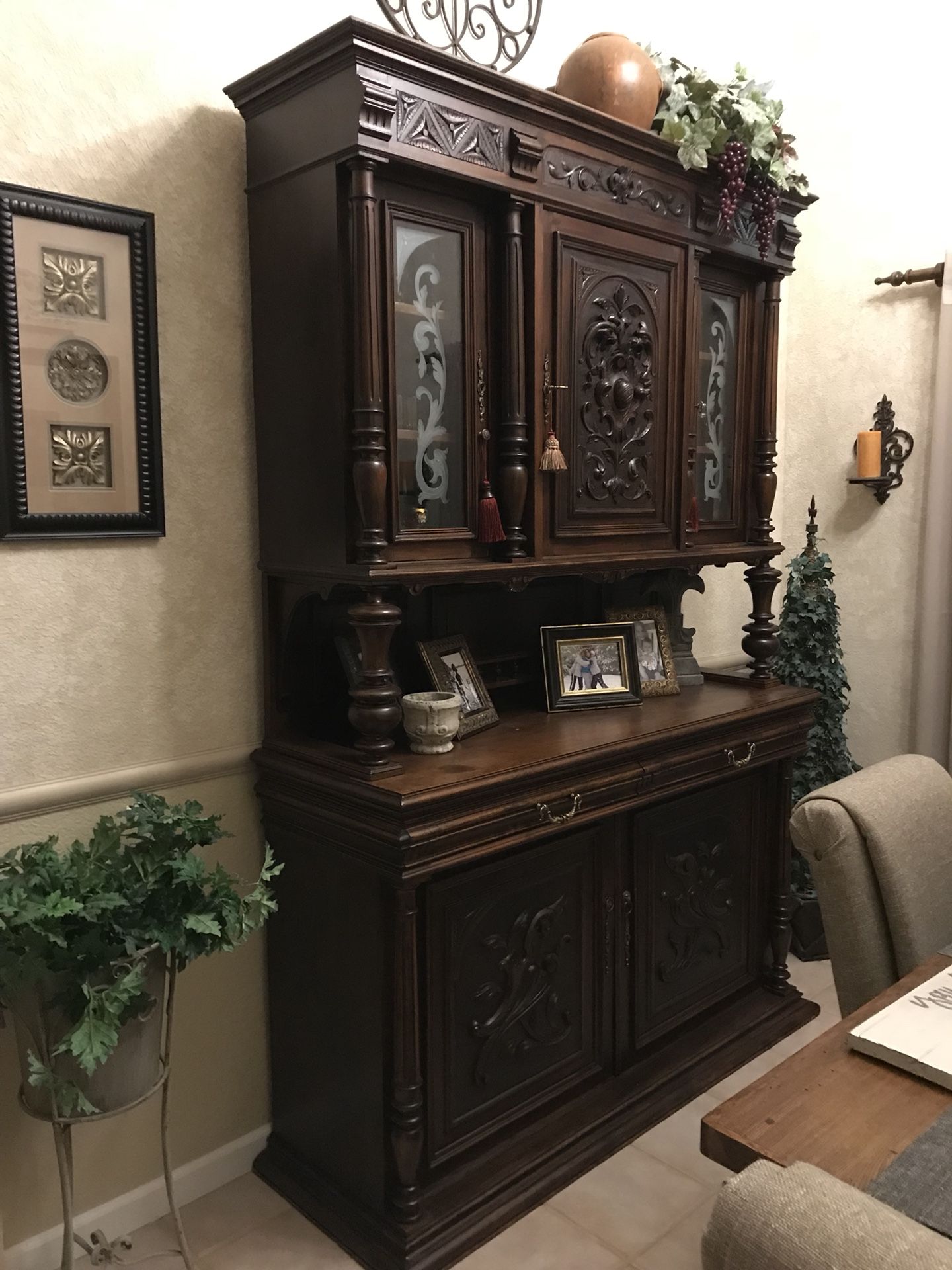 Stunning European antique cupboard