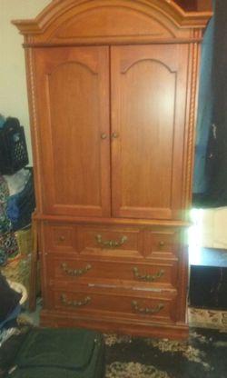 3-Drawer Armoire w/ Swivel tv stand inside