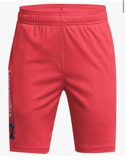 Under Armour Boys Tech Wordmark Shorts, (814) Red Solstice / Midnight Navy, Medium