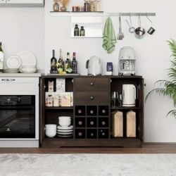 Brand New In Box Buffet/kitchen Storage Cabinet With Built-in Wine Rack Asking $150