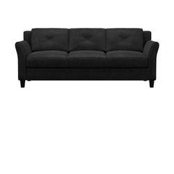 Lifestyle Solutions Taryn Curved Arms Sofa, Black Fabric