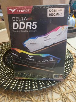 T- FORCE  DELTA DDR5  32GB (2×16GB)  6000MHZ!!  BRAND NEW!!  NEVER OPENED!