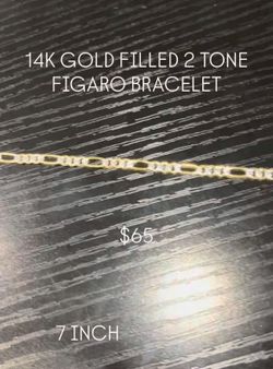 2 Tone Gold Figaro Bracelet