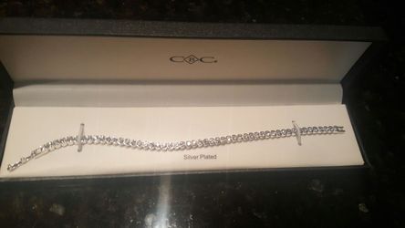 Macy's CBC line - Silver plated CZ bracelet