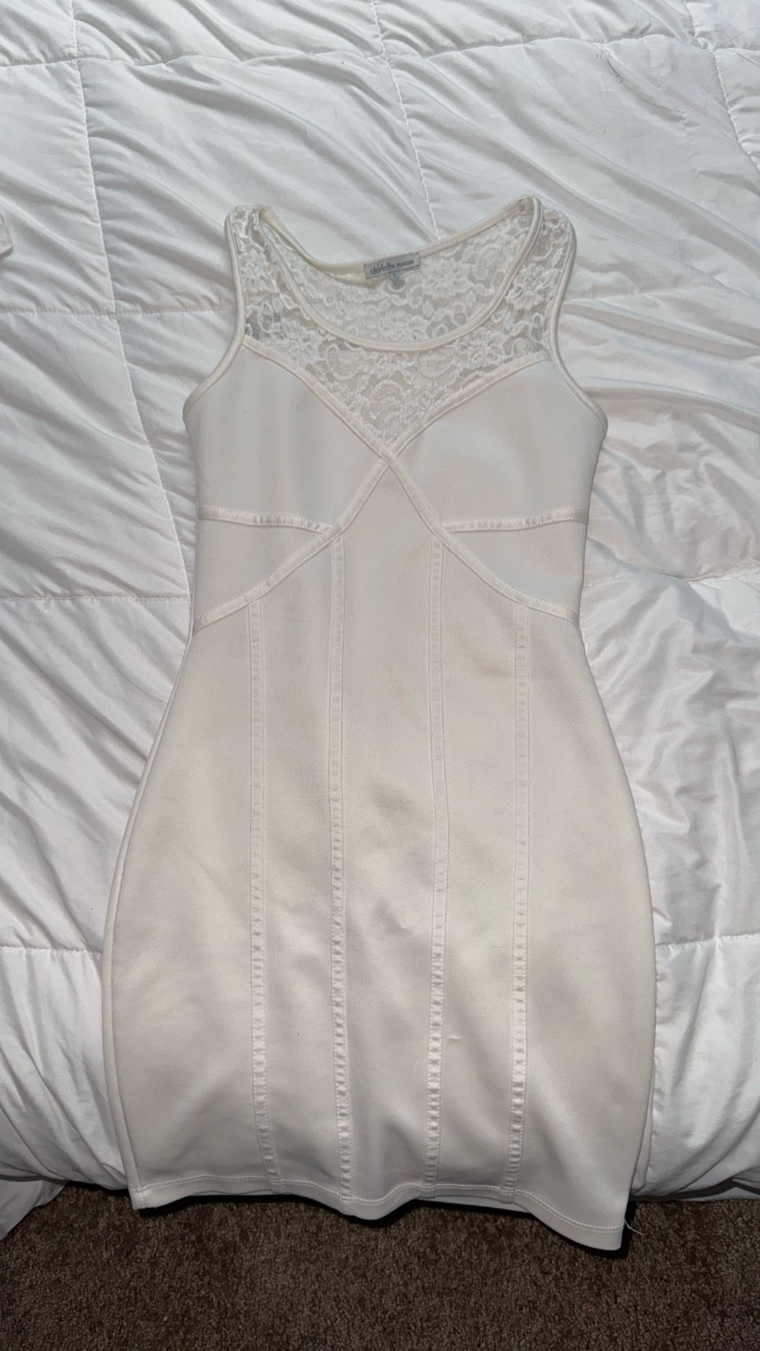 White Fitted Dress Size Small
