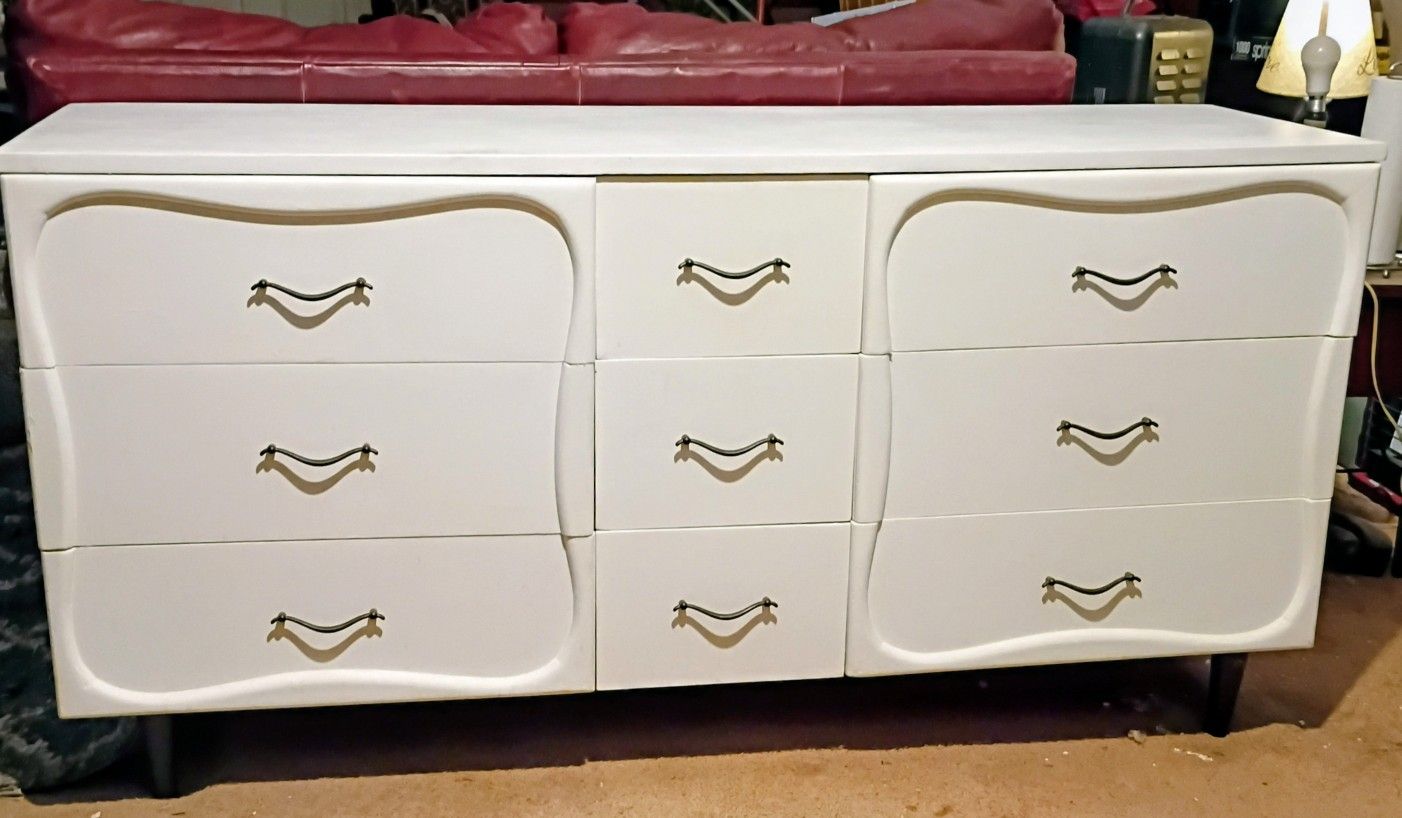 White Dresser with Nine Drawers- Delivery Available!