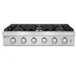 Sunmaki 36" Gas Cooktop Range Top - 6 Burners, Stainless Steel, NG/LPG