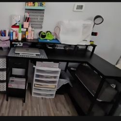 Cricut Machines, HTVRONT Auto Heat Press Machine, L Shape Desk And Heavy Duty Work Table