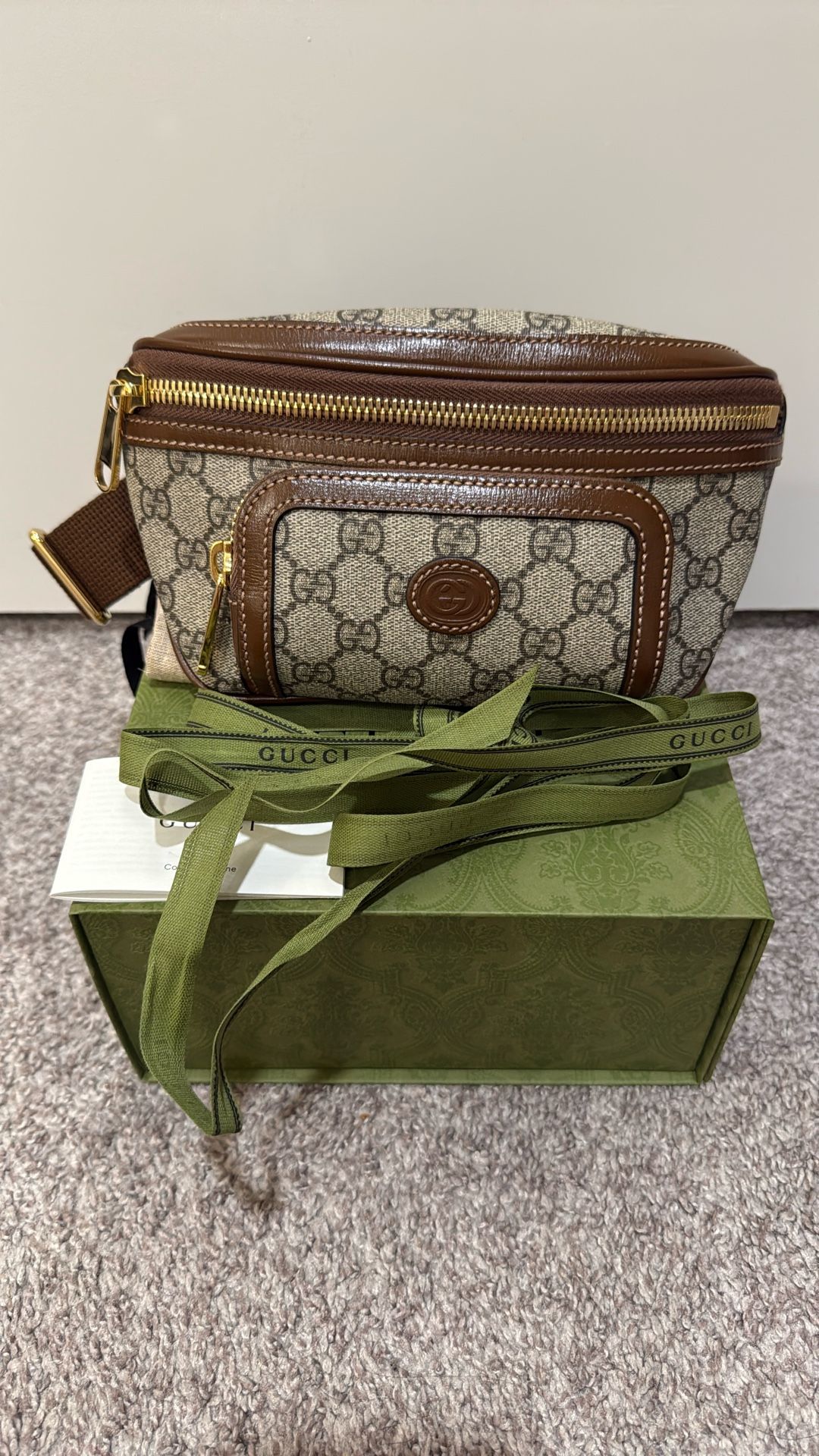 Gucci Interlocking Belt Bag In Canvas