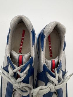 Prada Milano Blue & Gray Designer Sneakers Shoes Men’s Size 10 Excellent Condition