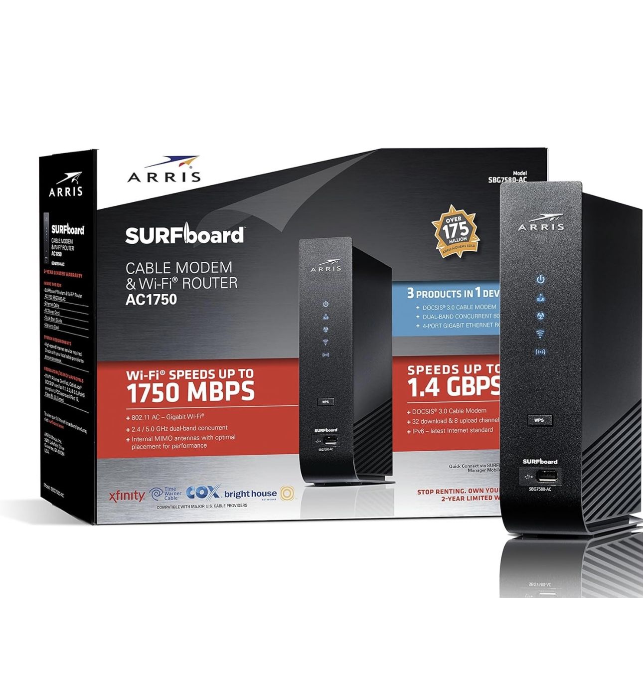 Arris Surfboard SNG7580-AC Cable Modem | Wifi Router Combo