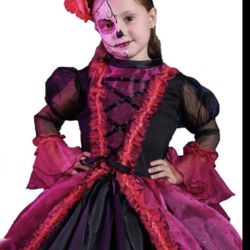 Vestido de catrina para niña con sombrerito