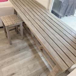 Table (6 X 2ft) Rustic Gray (4 Chairs) 