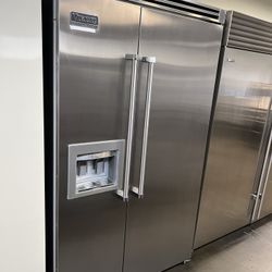VIKING 48”WIDE BUILT IN STAINLESS STEEL SIDE BY SIDE REFRIGERATOR 