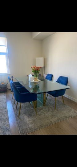 Glass dining table