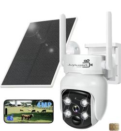 Juyivost 4G LTE Cellular Solar Security Cameras Wireless Outdoor 360° Live View