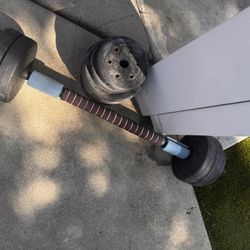 105 Pound Barbell Weight Set for Home Gym| Adjustable Weight Set with Two Dumbbell Bars and Full 6 Ft Bar, Black