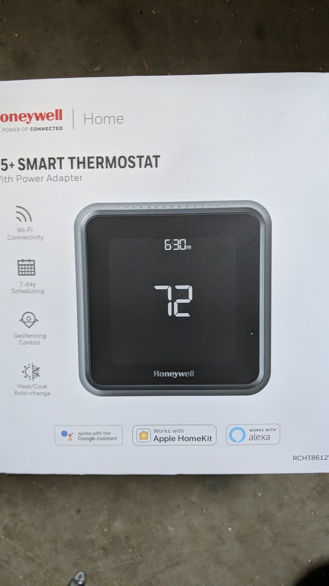 T5+ smart thermostat with power adapter