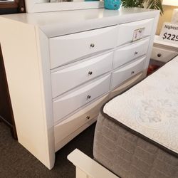 Brand New White/Black/Gray Dresser With 9 Drawers (58.5" W
×
16.88" D
×
39.88"H)