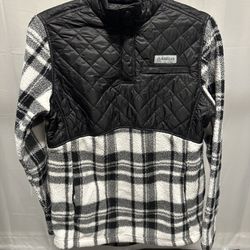 Magellan Outdoor Women’s Campfire Fuzzy Buffalo Plaid Fleece Snap Pullover Size Small