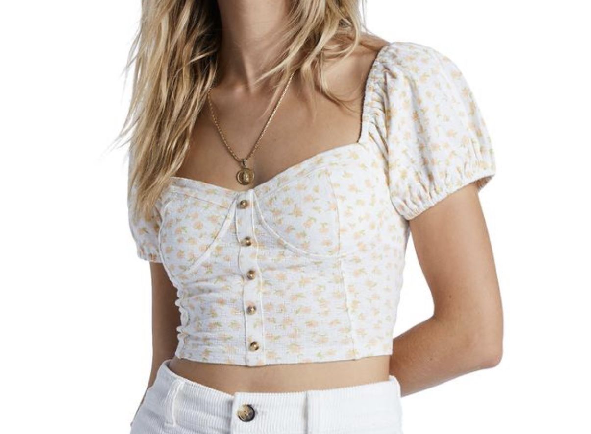 Medium Billabong Yellow/cream Top EUC
