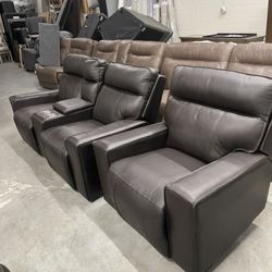 Abbyson Kellan 3-Piece Leather Power Reclining Set with Power Headrests