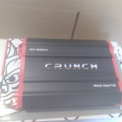 CRUNCH 1500  WATTS 4  CHANNEL BUILT-IN CROSSOVER CAR AMPLIFIER  ( BRAND NEW PRICE IS LOWEST INSTALL NOT AVAILABLE  )