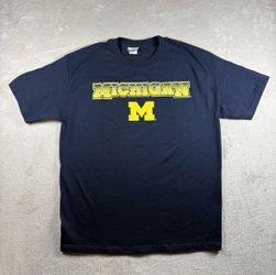 Vintage Michigan Wolverines Men’s L Footlocker Blue T-Shirt Y2K 90s New #1431