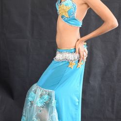 Aqua Blue Bellydance Costume $120