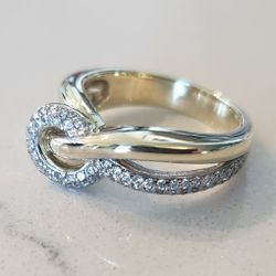 Breuning GmbH 14K Yellow Gold Natural (62) Natural Diamond Knot Ring