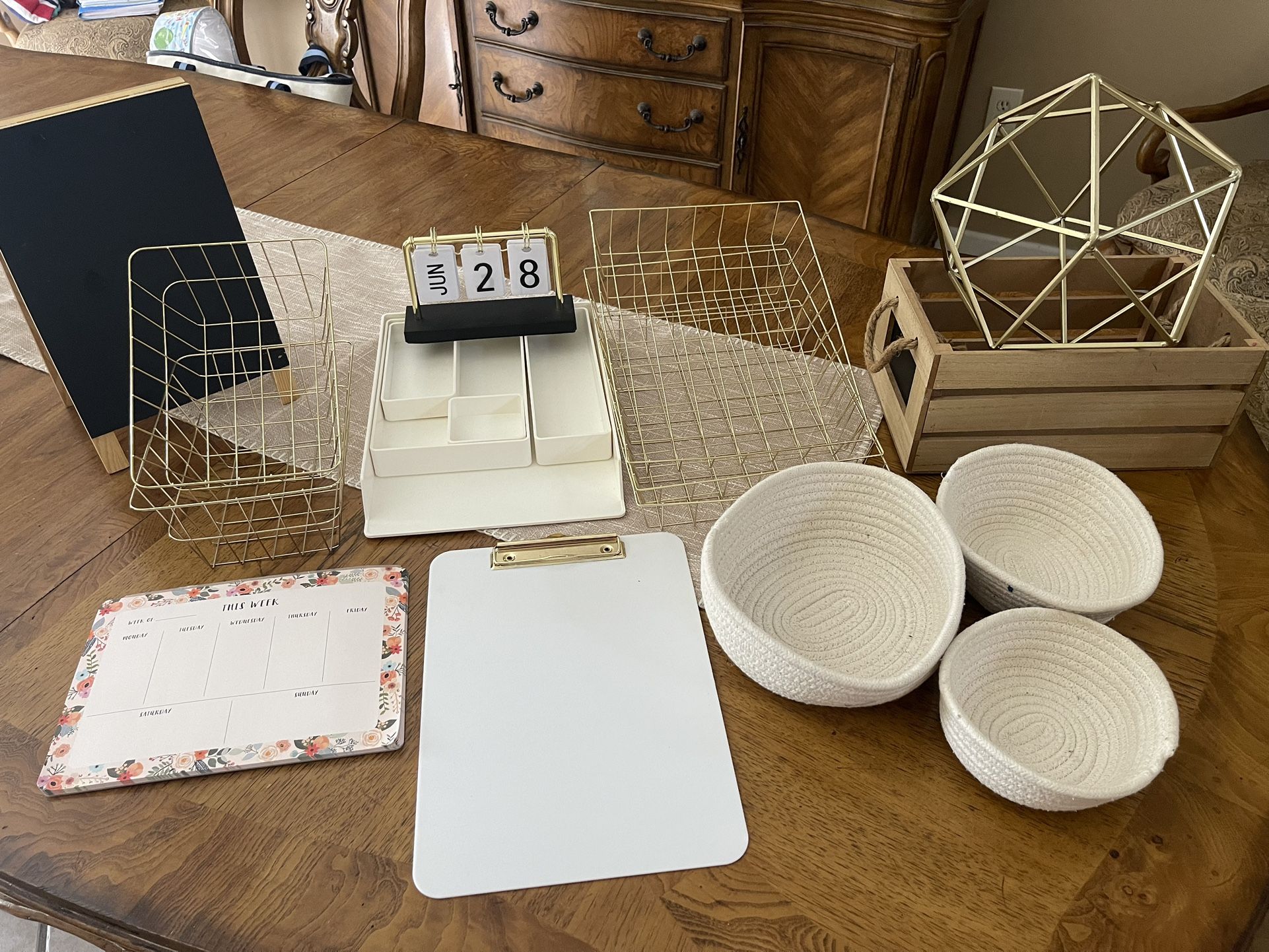 Gold & White Office Set