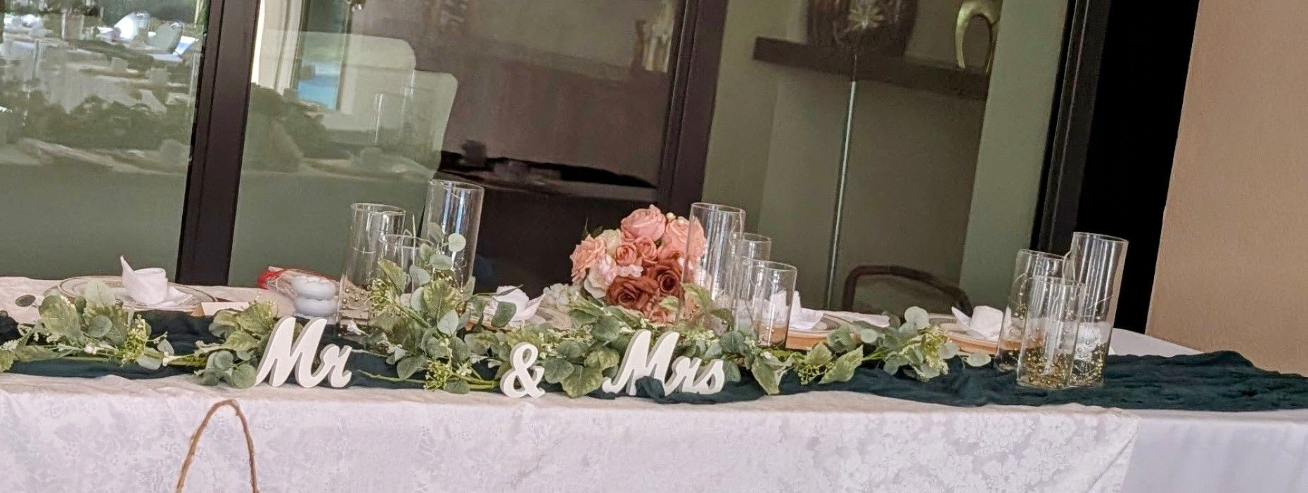 Mr and Mrs wooden letters. Used for wedding sweetheart table