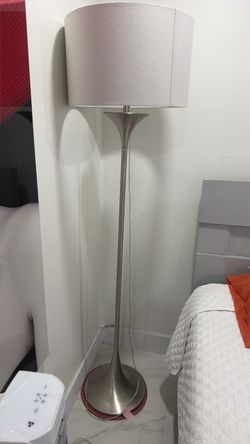 Brushed Nickel Floor Lamp with Drum Shade