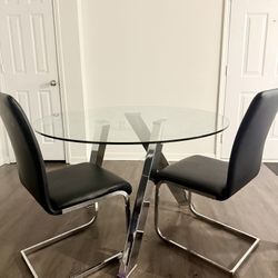 Glass Dining Table with Chairs 