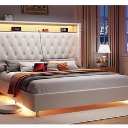 Upholstered King Bed Frame  