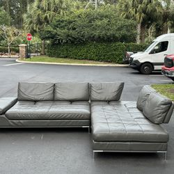 🚚 Sectional Couch/Sofa - MODANI - Gray - Leather - Delivery Available 🚛