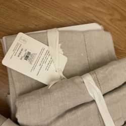 2 Pottery Barn Belgian Flax Linen Standard Shams