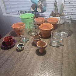 Misc pots & glass