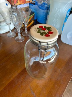3L large vintage strawberry mason jar